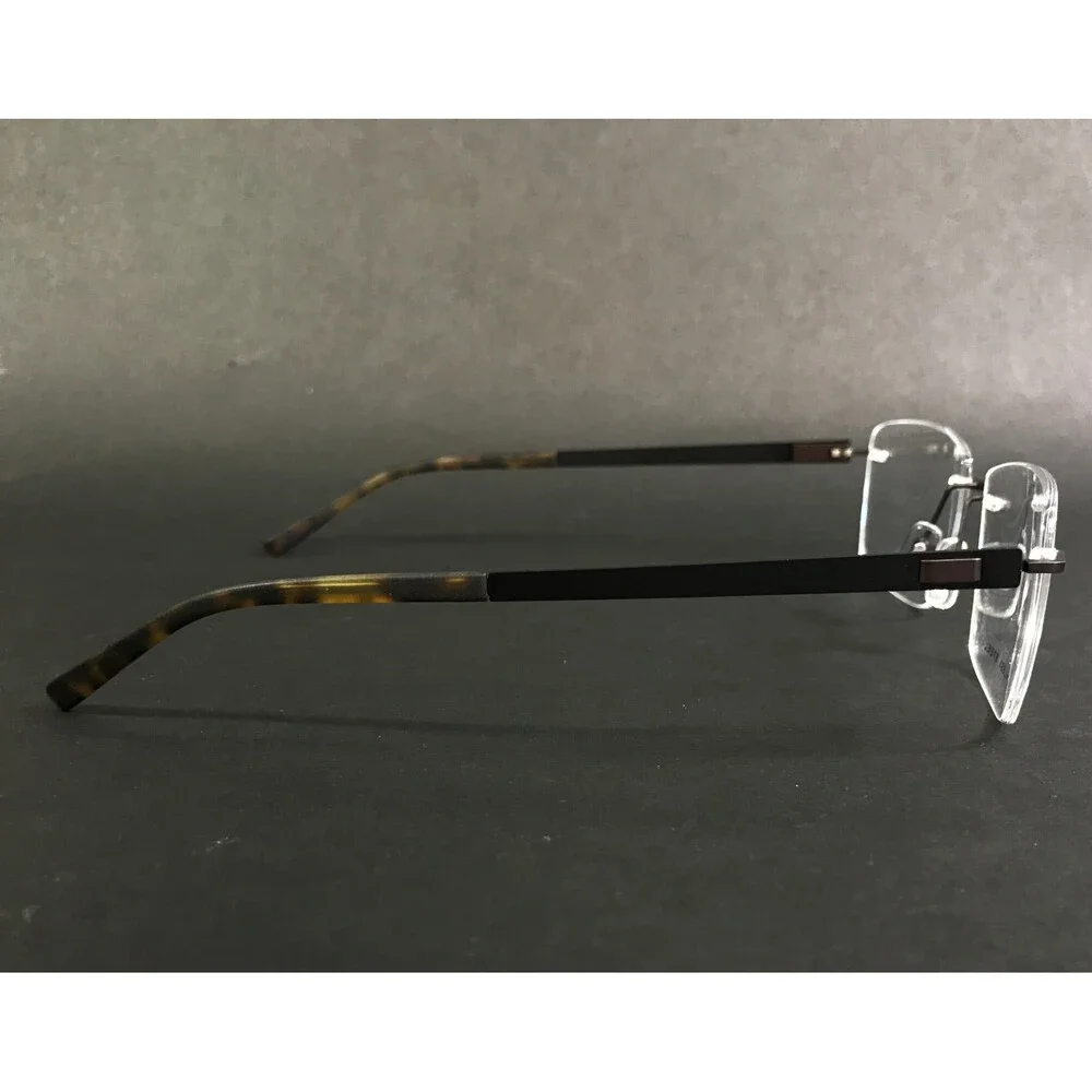 Tech Flex Eyeglasses Frames 30146S SP07 Dark Brown Rimless Rectangle 56-16-145